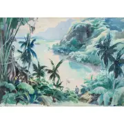 John Pike, Tropical Landscape, watercolor and gouache on paper