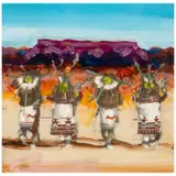 Mateo Romero, Untitled (Ceremonial Dancers), mixed media