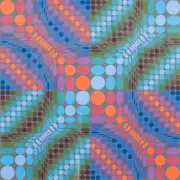 Geometric Optical Composition by Victor Vasarely, serigraph on paper, sold Aug 2024
