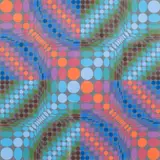 Victor Vasarely, Geometric Optical Composition, serigraph on paper