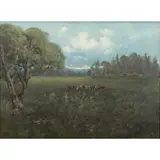 Alphonso H. Broad, Pastoral California Landscape, 1903, oil on board