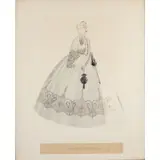 Walter Plunkett, Costume Sketch of Miss Pittypat, gouache on illustration board
