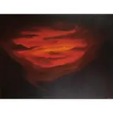 George Sumner, Untitled (Comet Through Sunset), 1974, oil on canvas