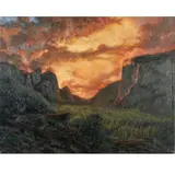 Bradley Giles, El Capitan Firefall, 2021, oil on canvas