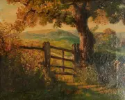John Wright Oakes, The Footpath Gate, oil on canvas
