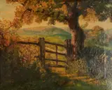 John Wright Oakes, The Footpath Gate, oil on canvas