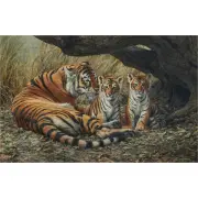 Jorge J. Mayol, Tiger with Cubs, 2005, acrylic on canvas