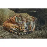 Jorge J. Mayol, Tiger with Cubs, 2005, acrylic on canvas
