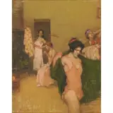Malcolm T. Liepke, Getting Dressed, 1985, pastel on paper