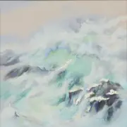 Louise Frechette, Breaking Waves, mixed media, pastel