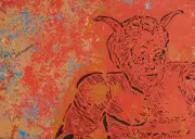 Alex Flemming, Untitled, (Devil), mixed media on paper