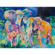 LeRoy Neiman, Elephant Family, serigraph