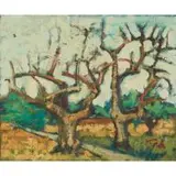 Abram Krol, Landscape with Trees, oil on canvas