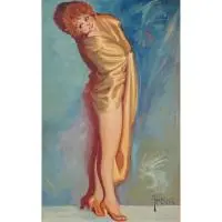 Irving Sinclair, Draped Woman, oil on board