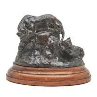 Albert Humphreys, African Lions, 1912, bronze