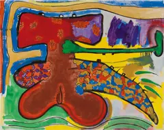 Carroll Dunham, Green Extension, 1989, vinyl, acrylic and pencil on canvas