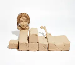 Mark Manders, Unfinished Unfired Clay Figure, 2004-05, aluminum, clay and mixed media