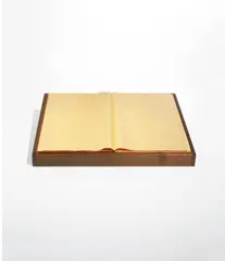 Jim Hodges, The good news/Neue Zurcher Zeitung 18/10/2005, 2005, 24 karat gold on newsprint, in artist's wood and Plexiglas box