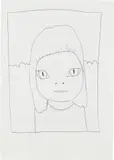 Untitled by Yoshitomo Nara, 2016, ballpoint pen on paper, sold Nov 2019