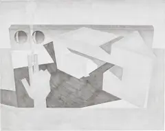 Avery Singer, Platform for Infinite Intervention, 2011, graphite on paper
