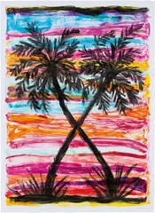 Untitled by Josh Smith, 2014, monotype on Plike paper, sold Nov 2019