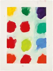 Untitled by Mary Heilmann, 1997, oil on gessoed paper, sold Nov 2019