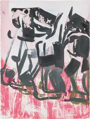 Amy Sillman, Eye Drawing #1, 2017, ink and acrylic on paper