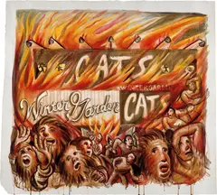 Nicole Eisenman, Cats at the Winter Garden, 1995, ink on gessoed paper