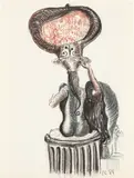 George Condo, Untitled, 1984, Conté crayon on paper