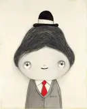 Javier Calleja, Little Hat (#8), 2017, watercolor and graphite on paper