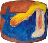 Ron Gorchov, Low Comedy, 1988, oil on shaped canvas