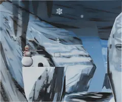 Snow World (Spiel gegen Depressionen) by Eberhard Havekost, 2004, oil on canvas, offered Nov 2019