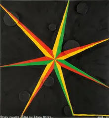 Seven Pointed Star for Isaac Hayes by Chris Martin, 2008, oil and mixed media on canvas, sold Nov 2019