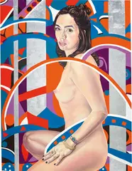 Asli Özok, Time, 2019, oil and silver leaf on canvas