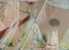 Caragh Thuring, Dock III, 2010, gesso, acrylic and oil on linen