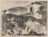 Les Jeux et la Lecture (Games and Reading) by Pablo Picasso, 1953, Lithograph, on Arches paper, with full margins, sold Apr 2019