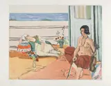 Odalisque sur la terrasse (Odalisque on the Terrace) by Henri Matisse, 1922, Etching, aquatint and roulette in colors by Jacques Villon, on Arches paper, with full margins, sold Apr 2019
