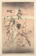 Seiltänzer (Tightrope Walker) by Paul Klee, 1923, Lithograph in colors, on laid paper watermark BSB, with full margins, sold Apr 2019