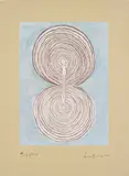 Louise Bourgeois, Together, 2004, Soft-ground etching with extensive hand-coloring in watercolor, gouache and colored pencil, with additions in graphite, on handmade paper, the full sheet flush-mounted to heavy buff card (as issued)