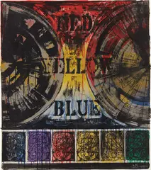 Untitled by Jasper Johns, 1980, Lithograph in colors, on Kurotani paper, the full sheet, sold Apr 2019