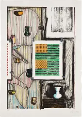 Jasper Johns, Ventriloquist, 1986, Lithograph in colors, on John Koller HMP paper, with full margins