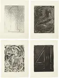 Jasper Johns, Fizzles (Foirades), 1975-76, The complete set of 33 etchings and aquatints (the double pages in colors), in- and hors-texte, text in English and French, with justification, on Richard de Bas watermark SB (the authors initials) and Jasper Johns, text by Samuel Beckett,