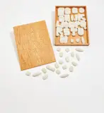 Claes Oldenburg, Soft Alphabet, 1978, The complete set of 41 sewn cotton, sand-filled bags, contained in the original wooden box with screenprinted soft alphabet in black