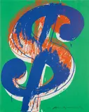 $ (1) by Andy Warhol, 1982, Unique screenprint in colors, on Lenox Museum board, the full sheet, sold Apr 2019