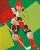 Frolunda Hockey Player by Andy Warhol, 1986, Unique screenprint in colors, on Lenox Museum Board, the full sheet, sold Apr 2019