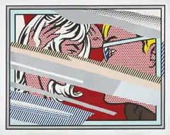 Roy Lichtenstein, Reflections on Conversation, from Reflections Series, 1990, Lithograph, screenprint, woodcut, relief and metalized PVC collage with embossing in colors, on Somerset paper, with full margins