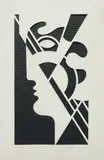 Roy Lichtenstein, Modern Head #5, from Modern Head series, 1970, Embossed graphite with Strathmore die-cut overlay, mounted in white lacquered aluminum frame with wood stretcher support
