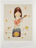 Guitar Girl by Yoshitomo Nara, 2003, Lithograph in colors, on Japanese paper with Chine collé to Arches paper, with full margins, sold Apr 2019