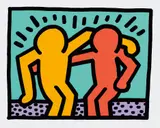 Keith Haring, Best Buddies, 1990, Screenprint in colors, on wove paper, with full margins