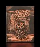 Glass under lamp (Le verre sous la lampe) by Pablo Picasso, 1964, Red earthenware rectangular plaque; ceramic, Madoura edition, sold Apr 2019